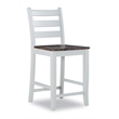 Pemberly Row Contemporary Solid Wood Set of Two Counter Stools in Brown