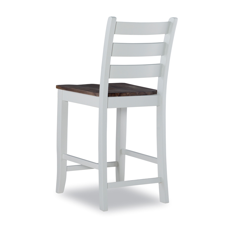 Pemberly Row Contemporary Solid Wood Set of Two Counter Stools in Brown