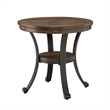 Pemberly Row Traditional Wood and Metal End Table in Rustic Umber Brown