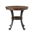 Pemberly Row Traditional Wood and Metal End Table in Rustic Umber Brown