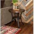 Pemberly Row Traditional Wood and Metal End Table in Rustic Umber Brown