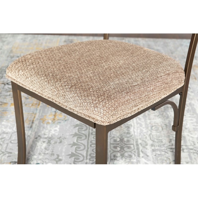 Pemberly Row Transitional Metal Set of Two Dining Side Chairs in Bronze