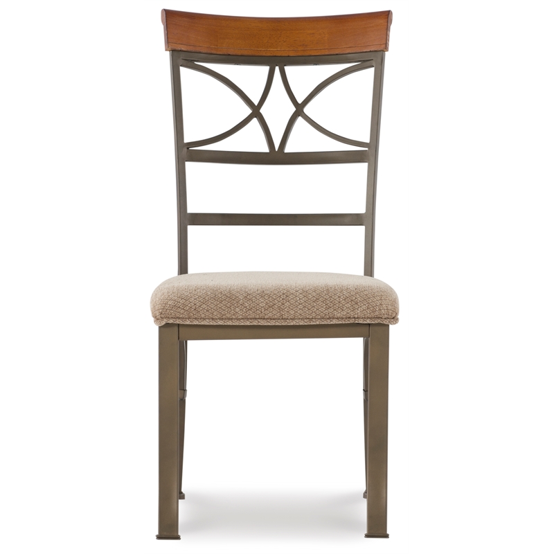 Pemberly Row Transitional Metal Set of Two Dining Side Chairs in Bronze