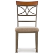 Pemberly Row Transitional Metal Set of Two Dining Side Chairs in Bronze