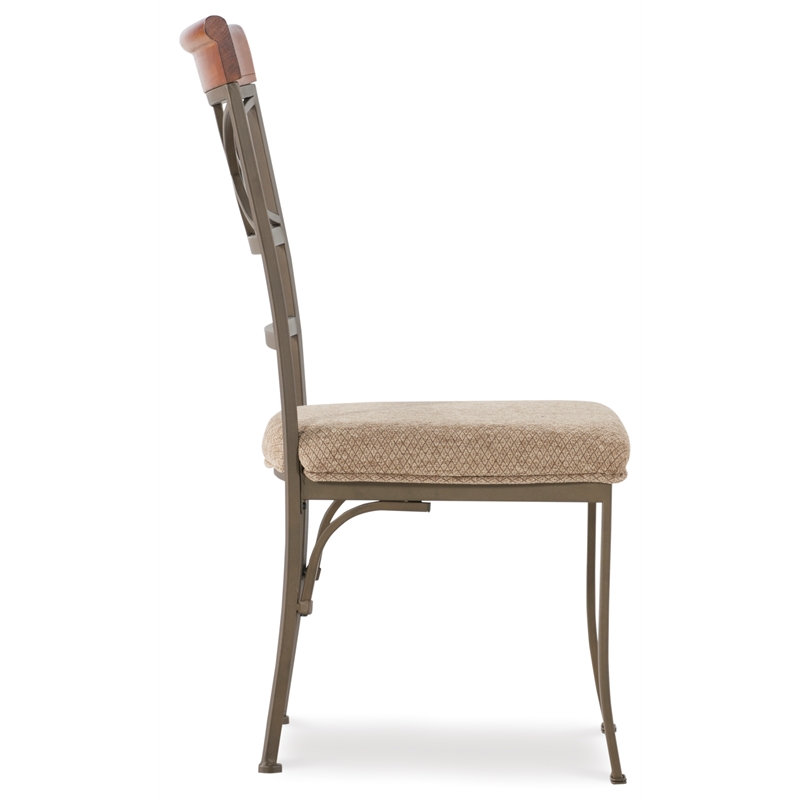 Pemberly Row Transitional Metal Set of Two Dining Side Chairs in Bronze