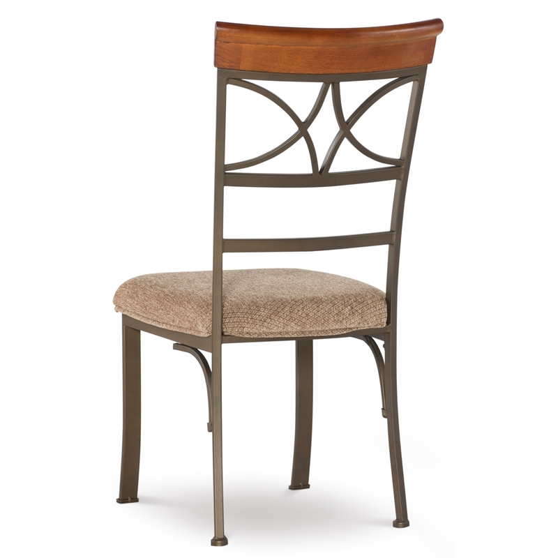 Pemberly Row Transitional Metal Set of Two Dining Side Chairs in Bronze