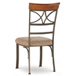 Pemberly Row Transitional Metal Set of Two Dining Side Chairs in Bronze