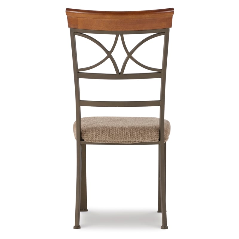 Pemberly Row Transitional Metal Set of Two Dining Side Chairs in Bronze