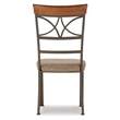 Pemberly Row Transitional Metal Set of Two Dining Side Chairs in Bronze