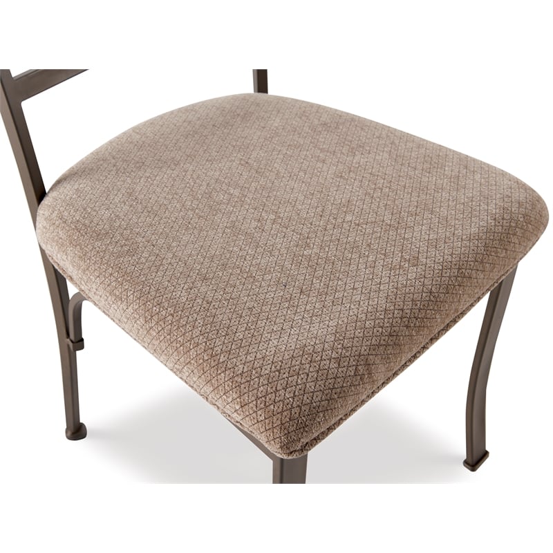 Pemberly Row Transitional Metal Set of Two Dining Side Chairs in Bronze
