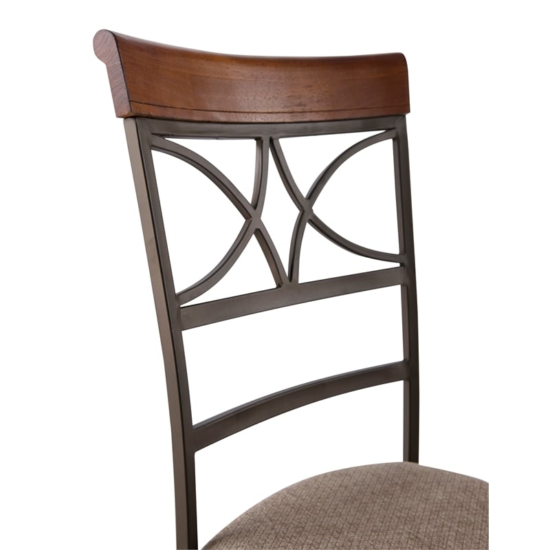 Pemberly Row Transitional Metal Set of Two Dining Side Chairs in Bronze