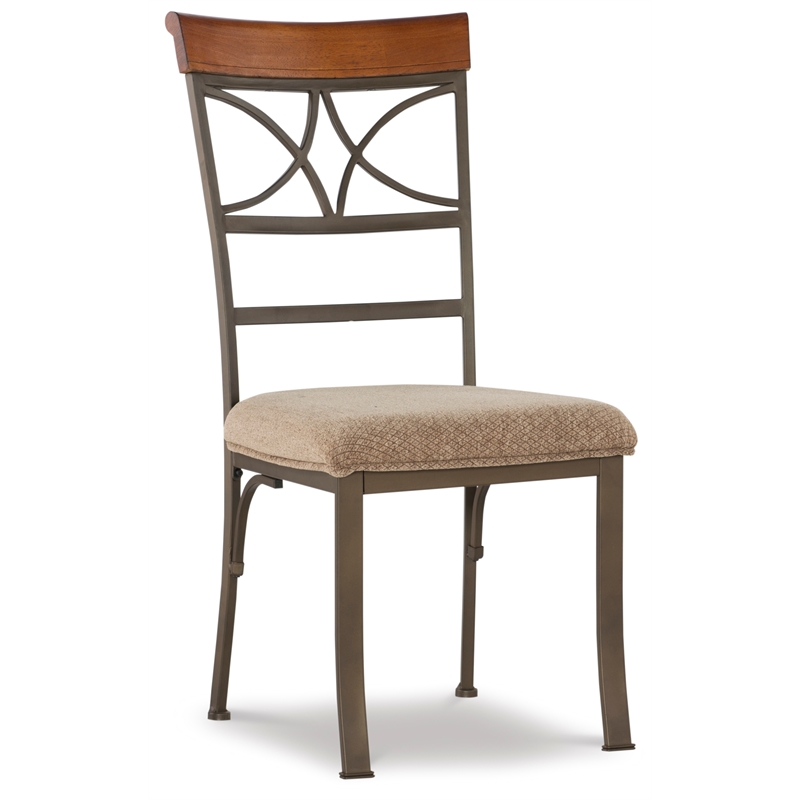 Pemberly Row Transitional Metal Set of Two Dining Side Chairs in Bronze