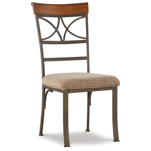 Pemberly Row Transitional Metal Set of Two Dining Side Chairs in Bronze