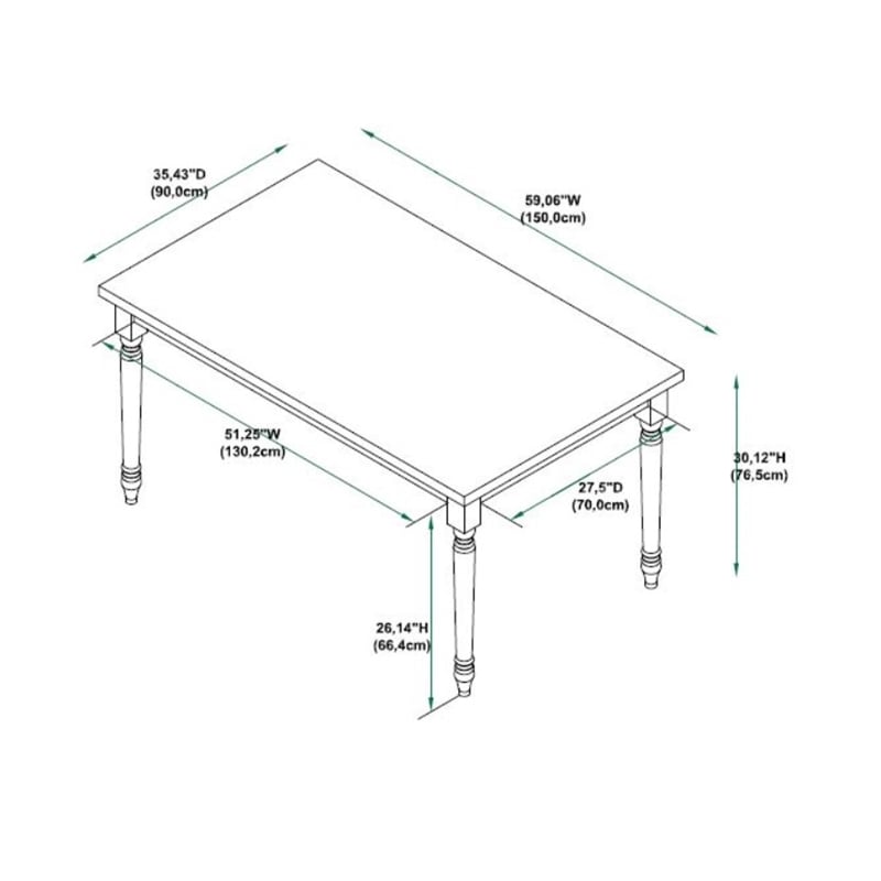 Pemberly Row Contemporary Wood Dining Table in Smokey White and Dark Gray