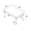 Pemberly Row Contemporary Wood Dining Table in Smokey White and Dark Gray