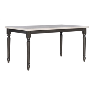Pemberly Row Contemporary Wood Dining Table in Smokey White and Dark Gray