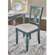 Pemberly Row Transitional Wood Set of Two Dining Side Chairs in Teal Blue