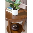 Pemberly Row Round Transitional Wood Side Table with Shelf in Hazelnut Brown