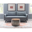 Pemberly Row Modern Small Wood and Metal Drum Table with Storage in Pewter