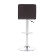 Pemberly Row Modern Metal Upholstered Adjustable Barstool in Chocolate Brown
