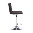 Pemberly Row Modern Metal Upholstered Adjustable Barstool in Chocolate Brown