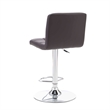 Pemberly Row Modern Metal Upholstered Adjustable Barstool in Chocolate Brown