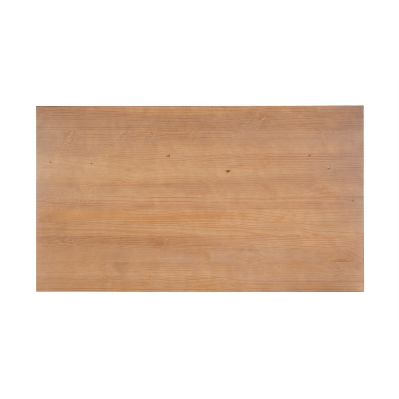 Pemberly Row Transitional Solid Pine Wood Dining Table in Rustic Honey Brown