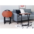 Pemberly Row Traditional Five Piece Wood Tray Table Set in Hazelnut and Black