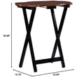 Pemberly Row Traditional Five Piece Wood Tray Table Set in Hazelnut and Black