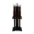 Pemberly Row Traditional Five Piece Wood Tray Table Set in Hazelnut and Black