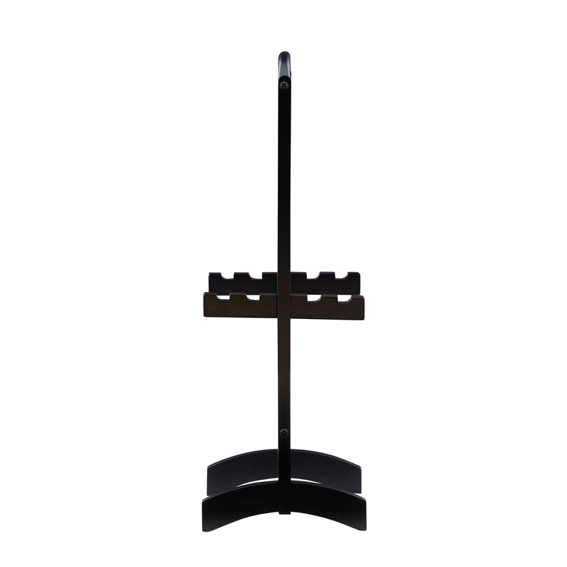 Pemberly Row Traditional Five Piece Wood Tray Table Set in Hazelnut and Black