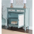 Pemberly Row Traditional Wood Storage Cabinet Console in Antiqued Blue and White