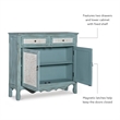 Pemberly Row Traditional Wood Storage Cabinet Console in Antiqued Blue and White