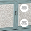 Pemberly Row Traditional Wood Storage Cabinet Console in Antiqued Blue and White