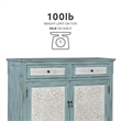 Pemberly Row Traditional Wood Storage Cabinet Console in Antiqued Blue and White