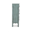 Pemberly Row Traditional Wood Storage Cabinet Console in Antiqued Blue and White