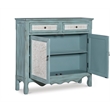 Pemberly Row Traditional Wood Storage Cabinet Console in Antiqued Blue and White