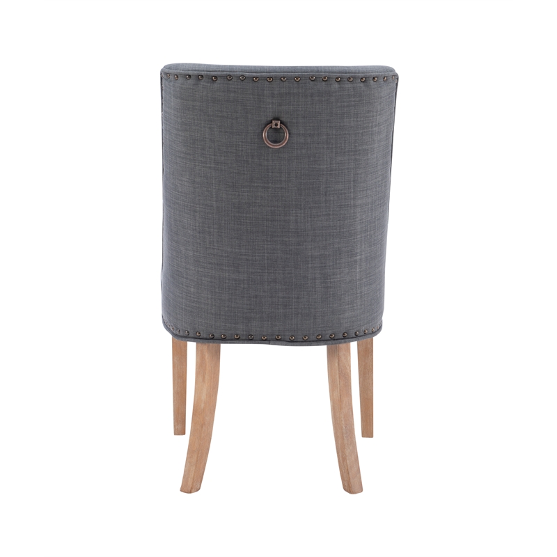 Pemberly Row Traditional Birch Wood Dining Chairs Set of Two in Natural and Gray