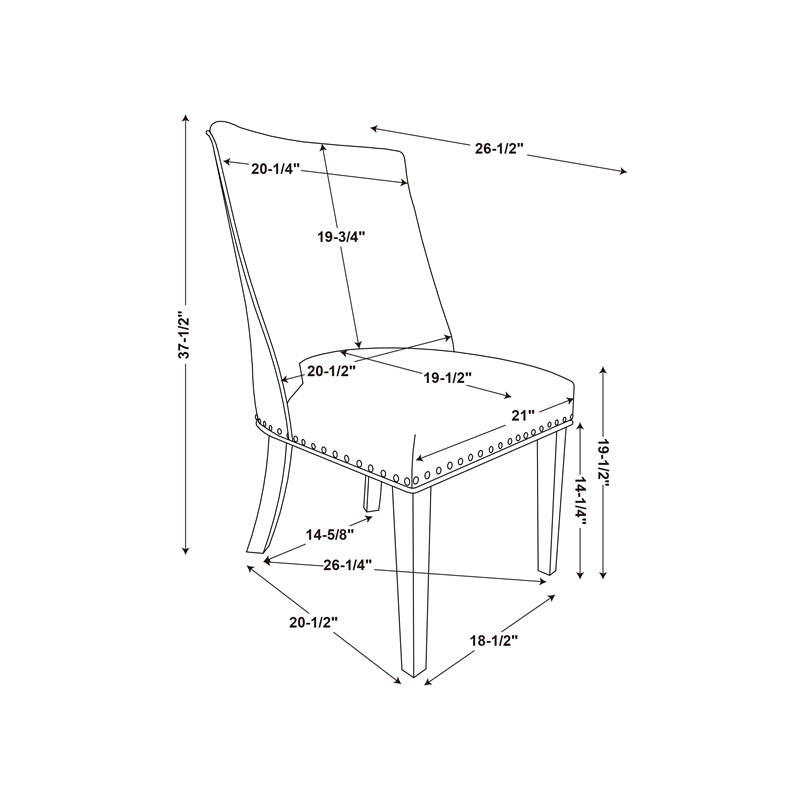 Pemberly Row Traditional Birch Wood Dining Chairs Set of Two in Natural and Gray
