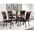 Pemberly Row Farmhouse Five Piece Wood and Metal Dining Set in Rustic Brown