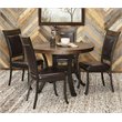 Pemberly Row Farmhouse Five Piece Wood and Metal Dining Set in Rustic Brown