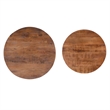 Pemberly Row Modern Mango Wood and Metal Nesting Coffee Tables in Black/Brown