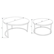 Pemberly Row Modern Mango Wood and Metal Nesting Coffee Tables in Black/Brown