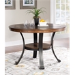 Pemberly Row Transitional Wood and Metal Round Dining Table in Rustic Brown