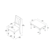 Pemberly Row Farmhouse Five Piece Dining Set in Vanilla White and Honey Brown