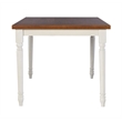 Pemberly Row Farmhouse Five Piece Dining Set in Vanilla White and Honey Brown