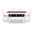 Pemberly Row Transitional Wood Six Piece Dining Set in Vanilla White and Brown