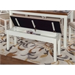 Pemberly Row Transitional Wood Six Piece Dining Set in Vanilla White and Brown