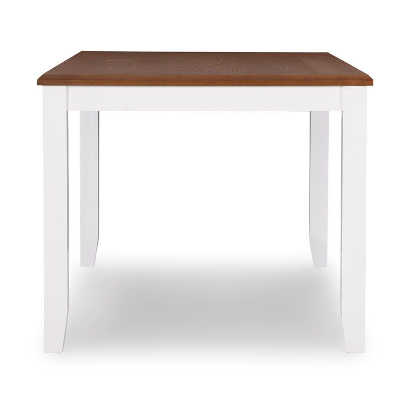 Pemberly Row Transitional Wood Six Piece Dining Set in Vanilla White and Brown