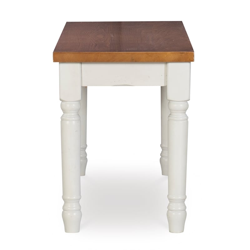 Pemberly Row Transitional Wood Six Piece Dining Set in Vanilla White and Brown